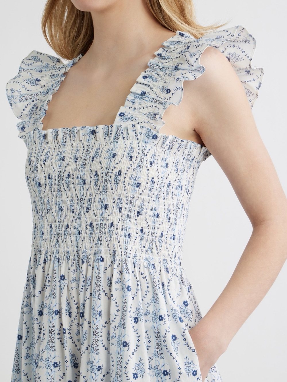Hill House Home The Ellie Nap Dress Blue Vine Stripe XXL